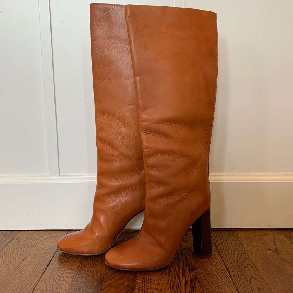 Chloé Brown Knee High Leather Boots